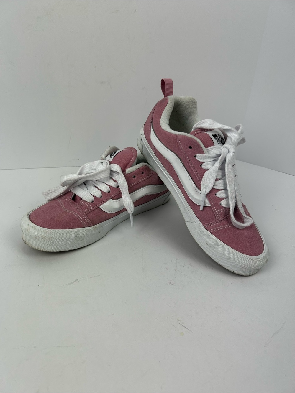 Vans Pink Suede Low-Top with White Sidestripe
